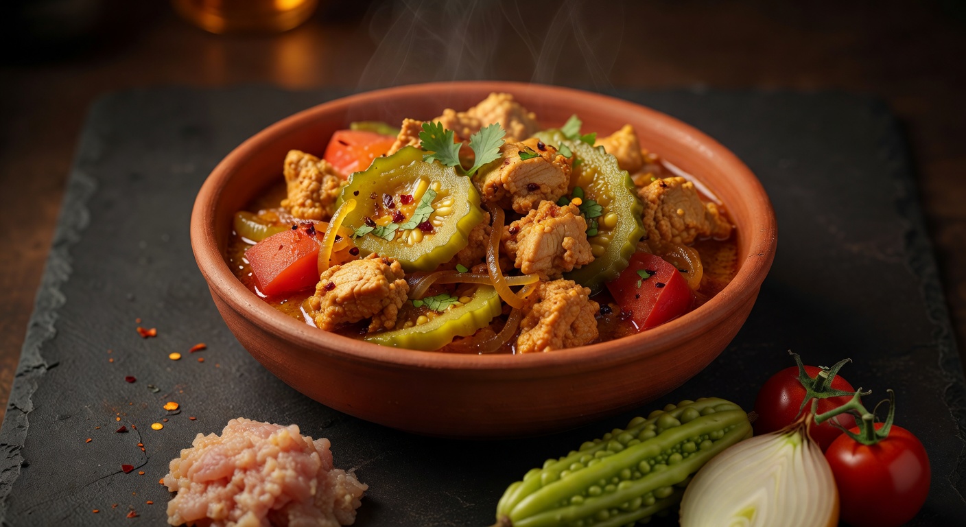 Chicken Minced With Bitter Gourd